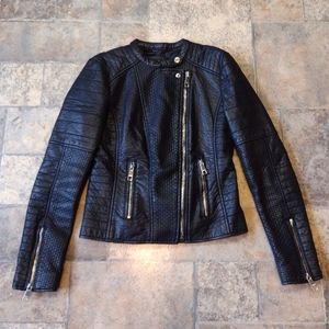 Guess faux leather moto jacket size small